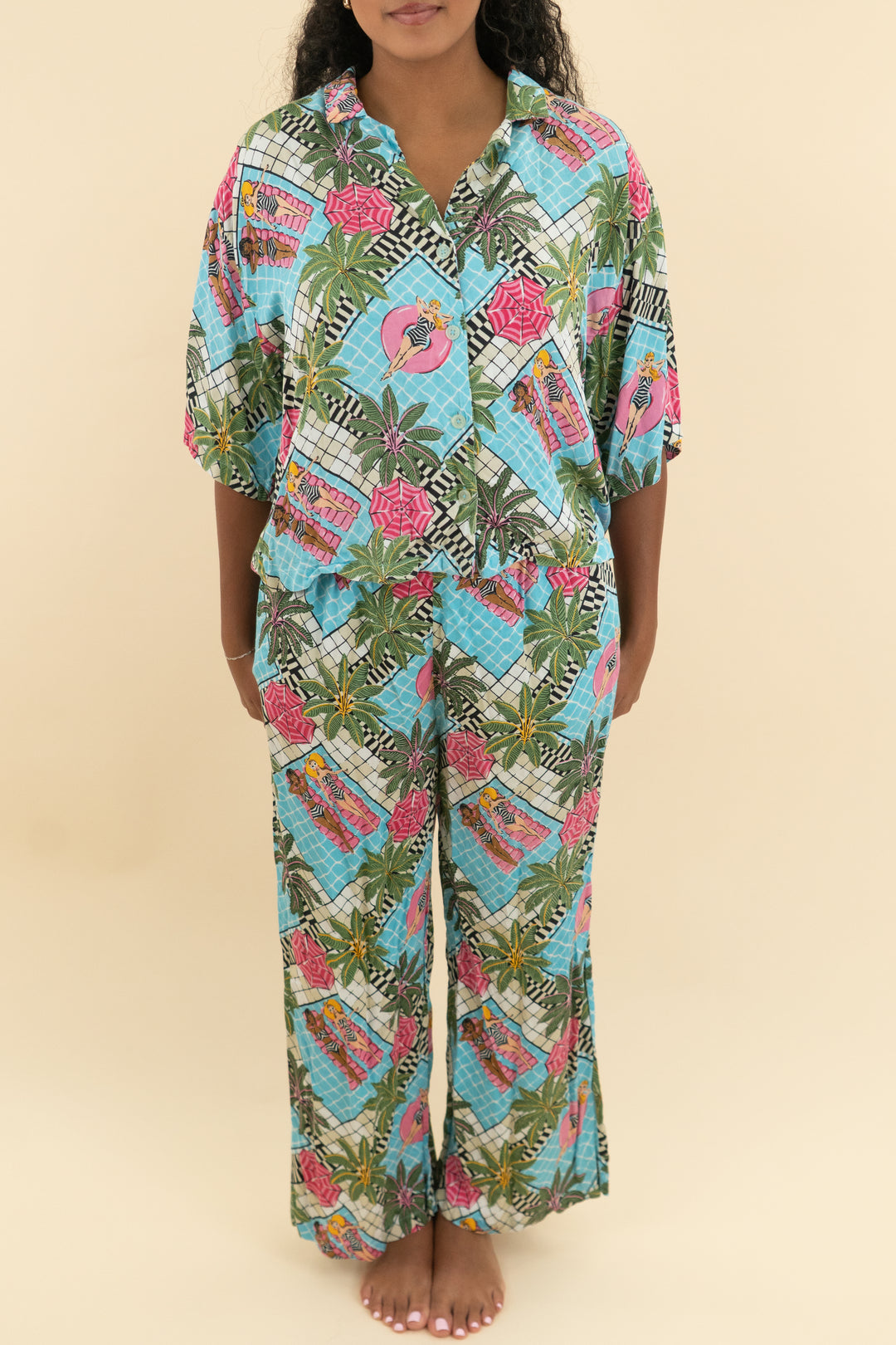 Barbie x printfresh pajama set (s; retail $198)
