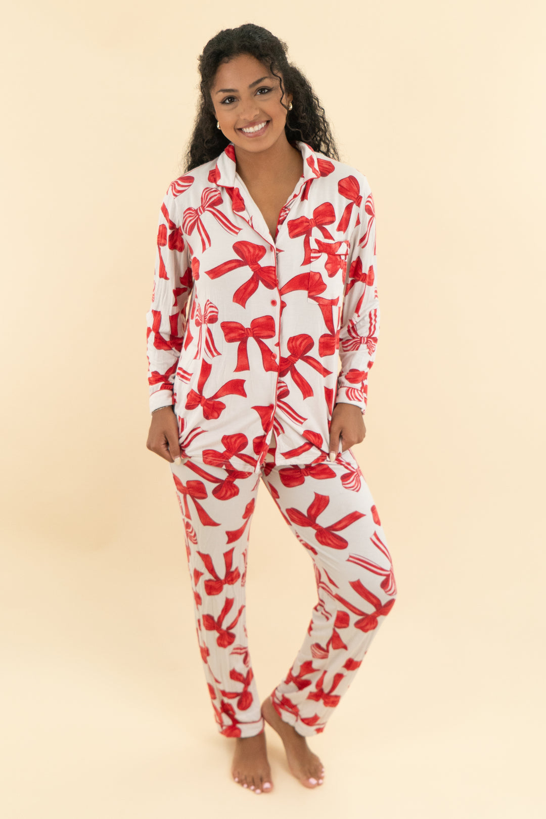 in my sundays white and red bow pajama pant set (s; retail $96)