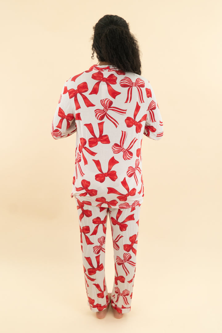 in my sundays white and red bow pajama pant set (s; retail $96)
