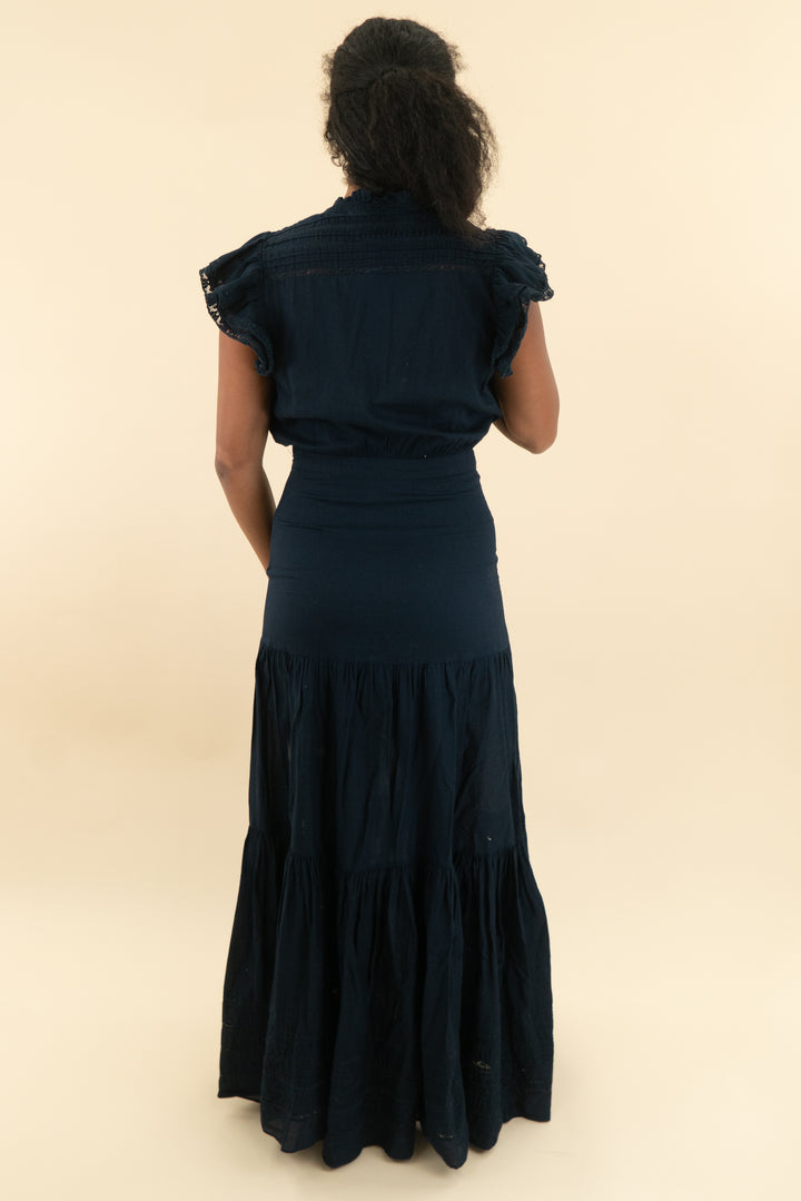 veronica beard navy cotton maxi dress (6)