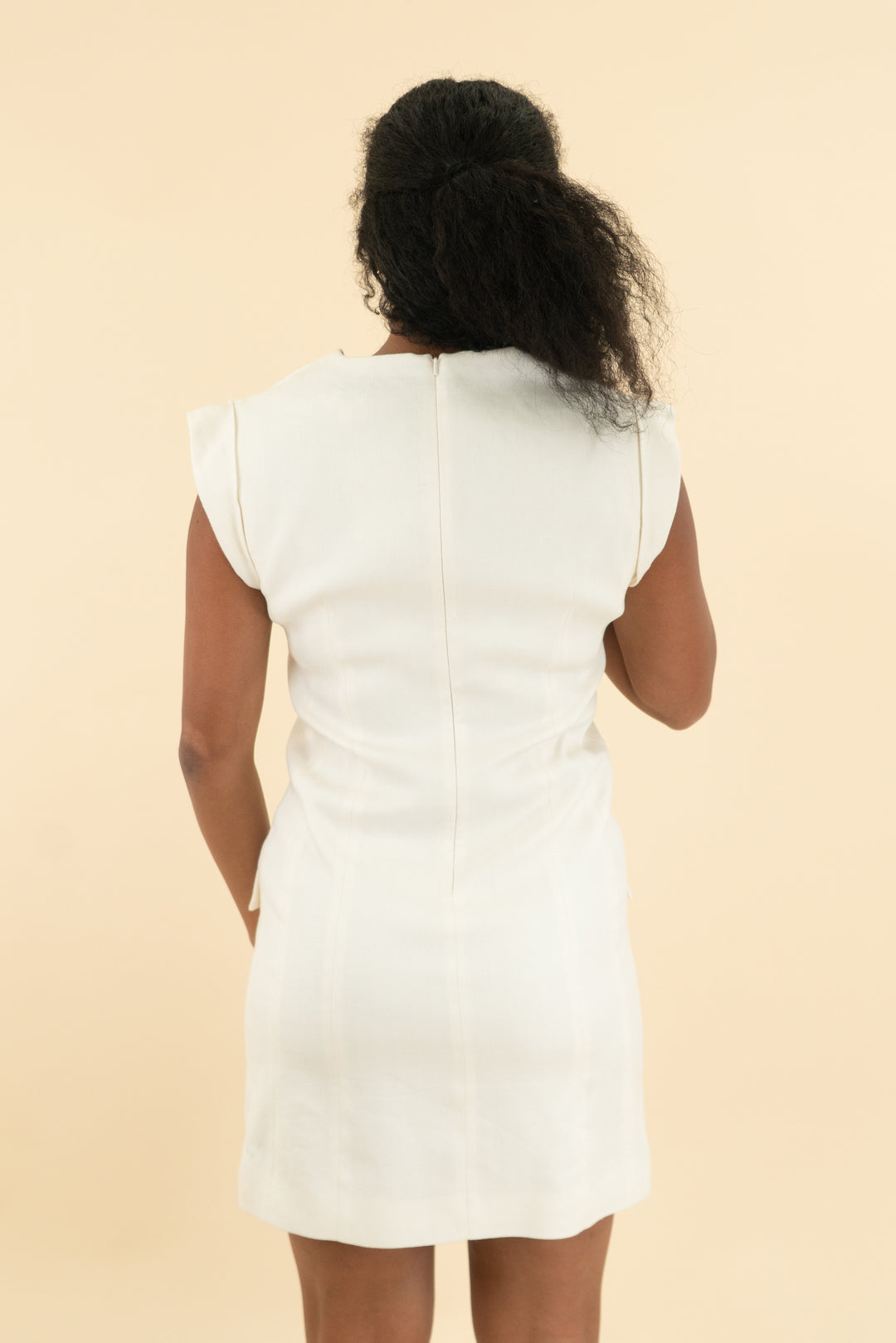 veronica beard cream linen blend dress (6)