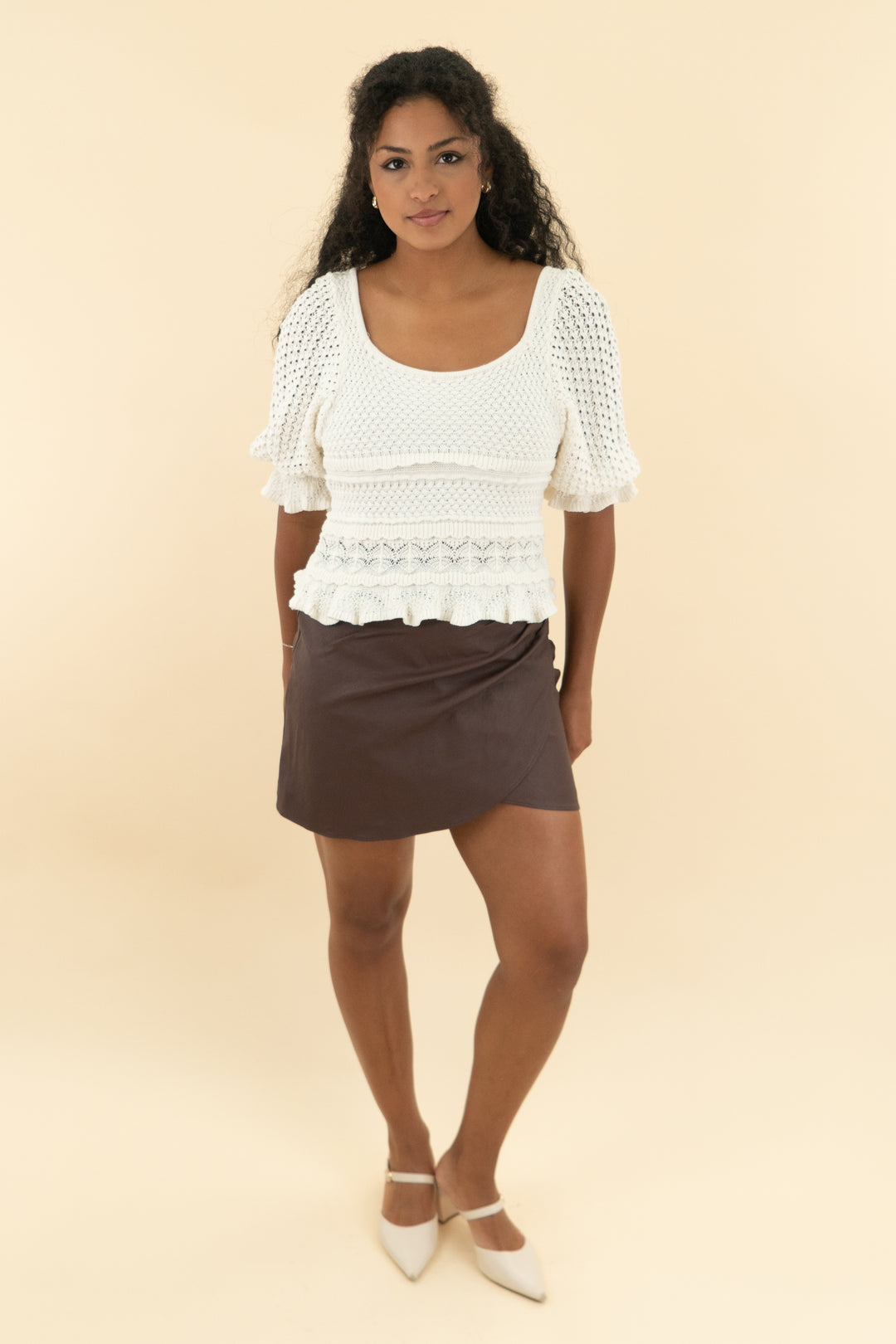 Abercrombie & fitch vegan leather brown skirt nwt (s; retails $55)
