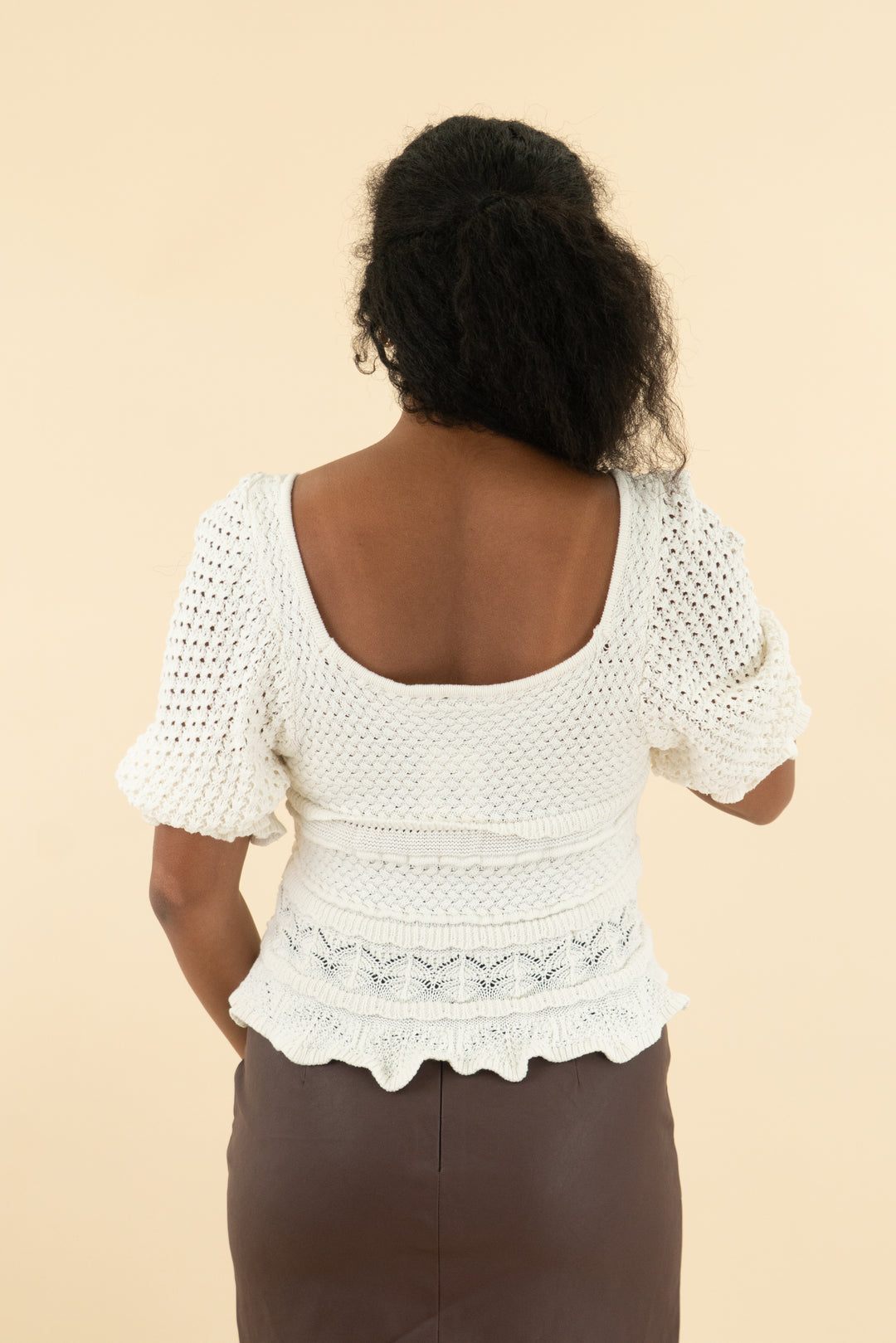 vici white crochet top (s)