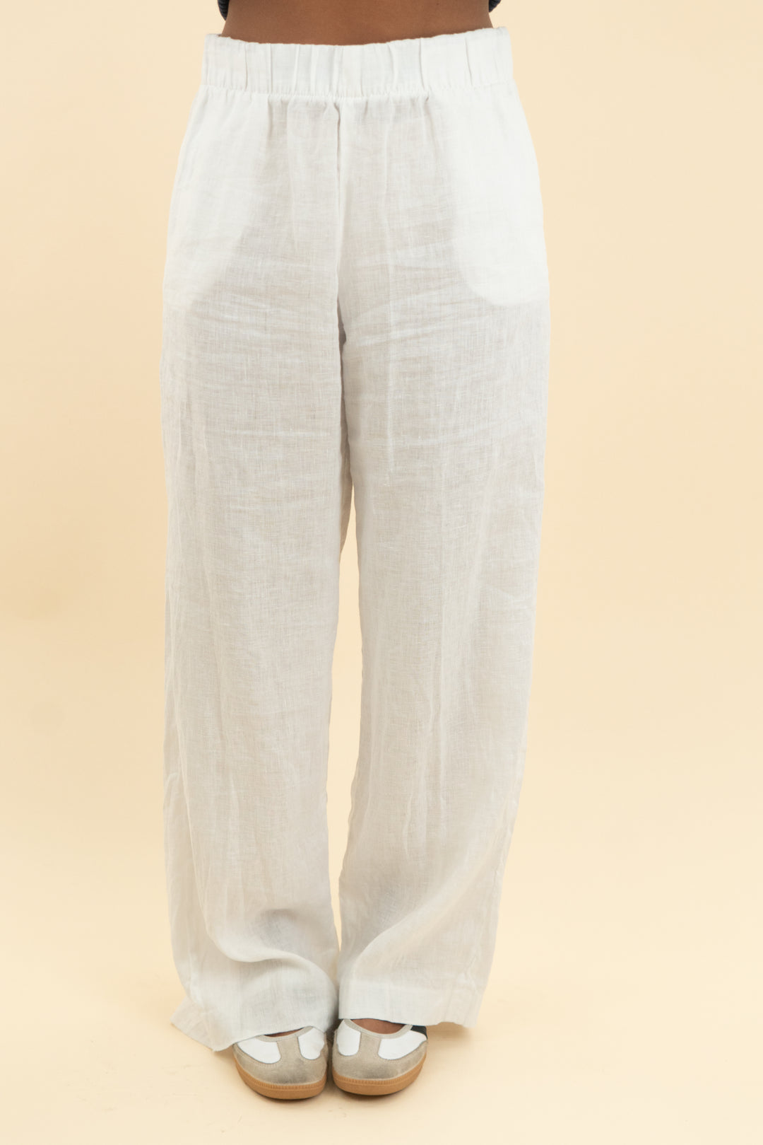 cou white linen pants (l)