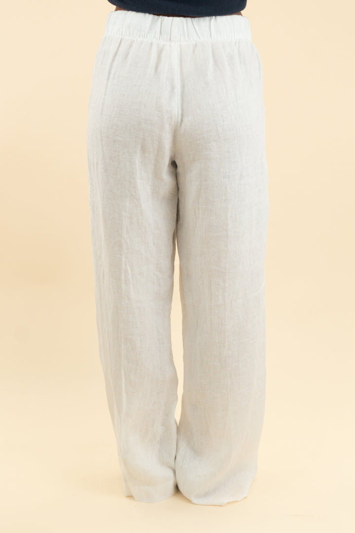 cou white linen pants (l)