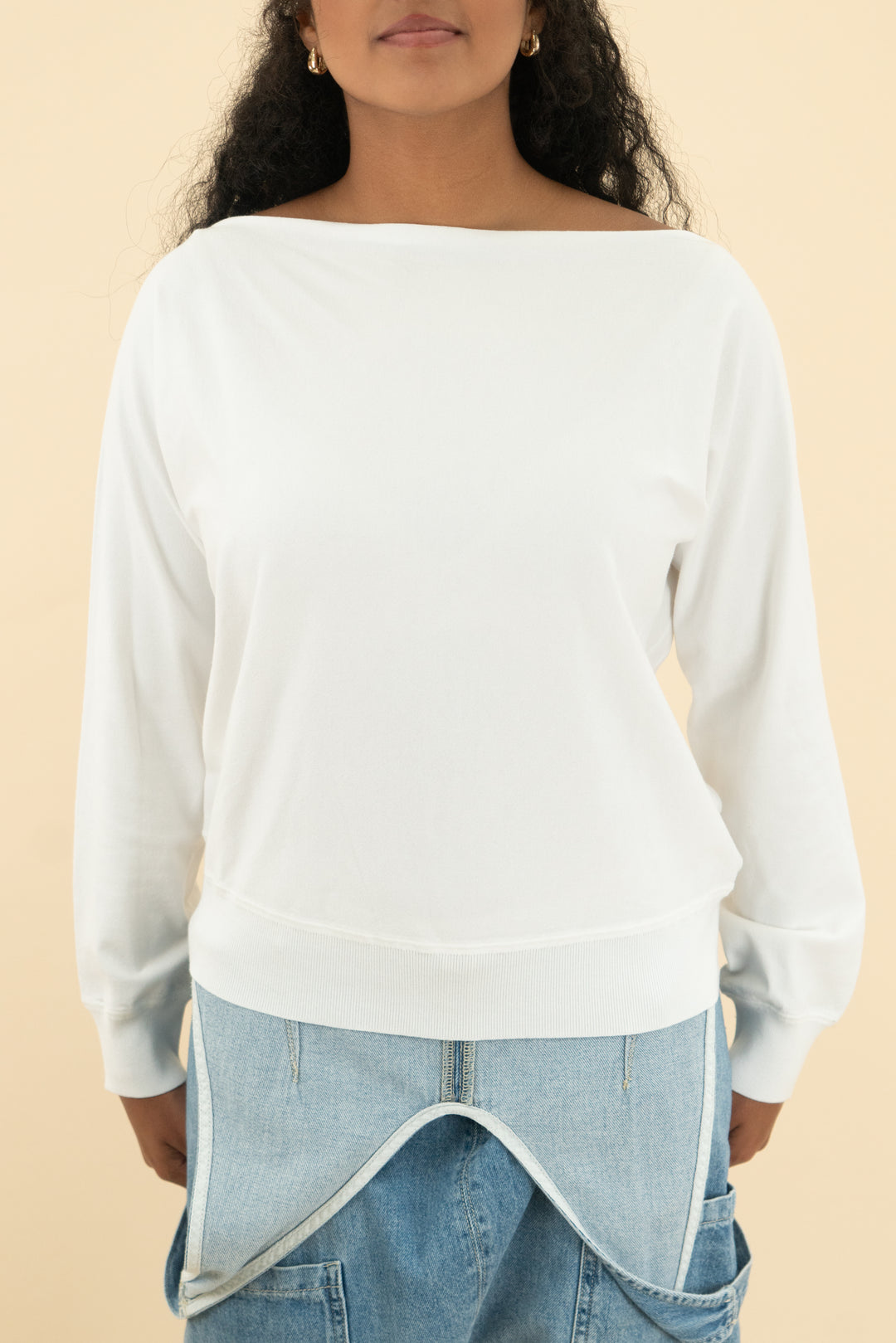 babaton white scoop neck summer sweater nwt (s; retail $110)