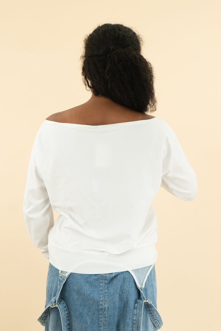 babaton white scoop neck summer sweater nwt (s; retail $110)