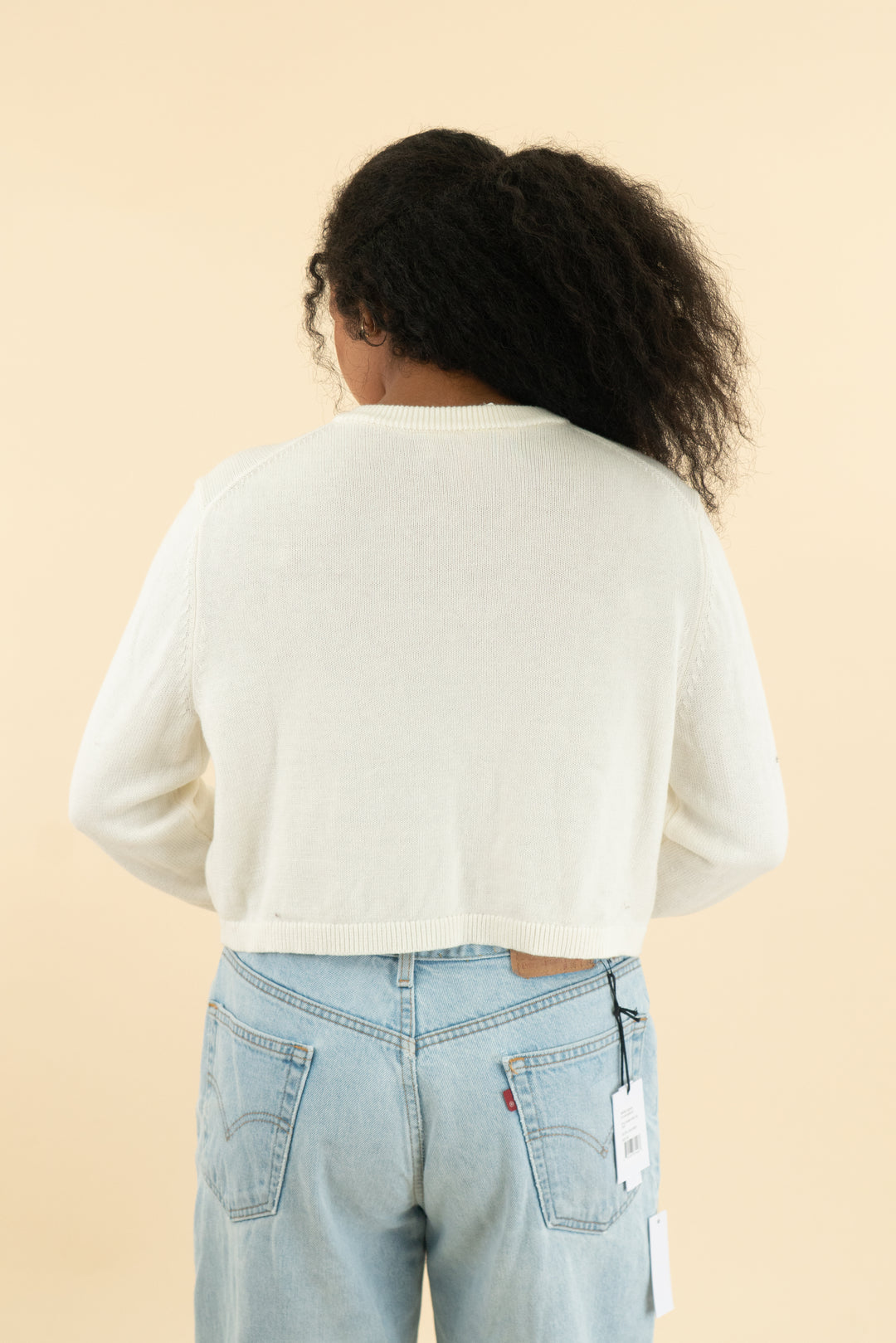 wilfred cream crop cardigan (m)