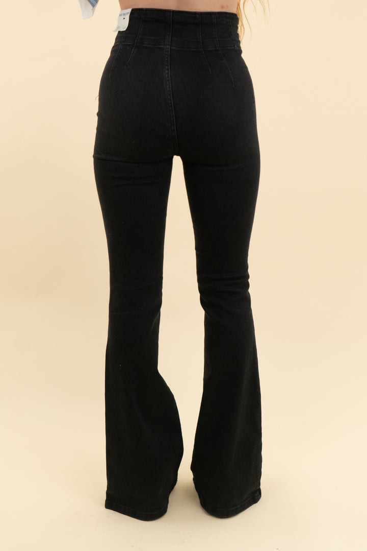 we the free black jayde high rise flare jeans (25 & 26)