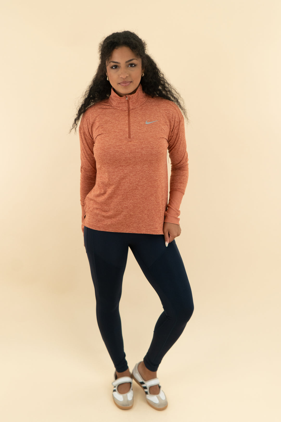 nike burnt orange pullover (s)