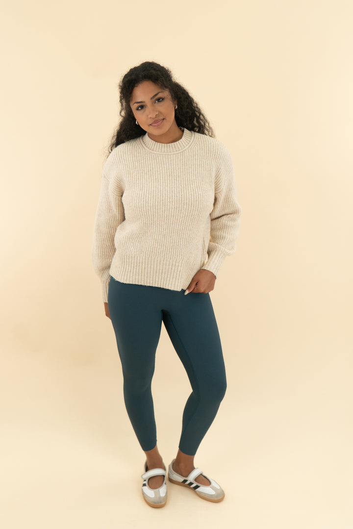 time & tru cream knit sweater (s; retail $40.98)