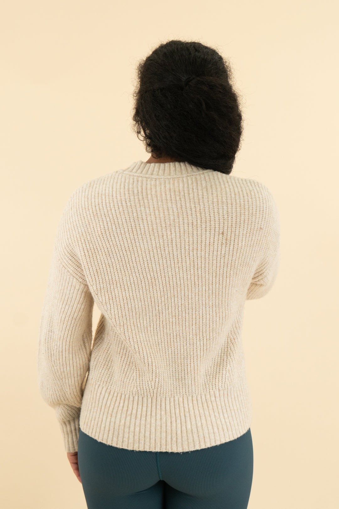 time & tru cream knit sweater (s; retail $40.98)