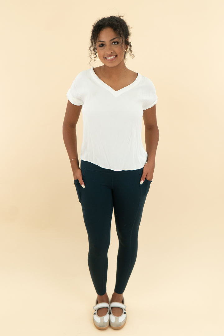 luminary fine collection white v neck blouse (s; retail $156)