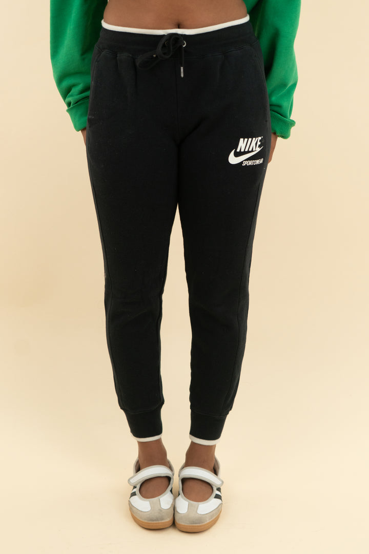 Nike black and white joggers (s)