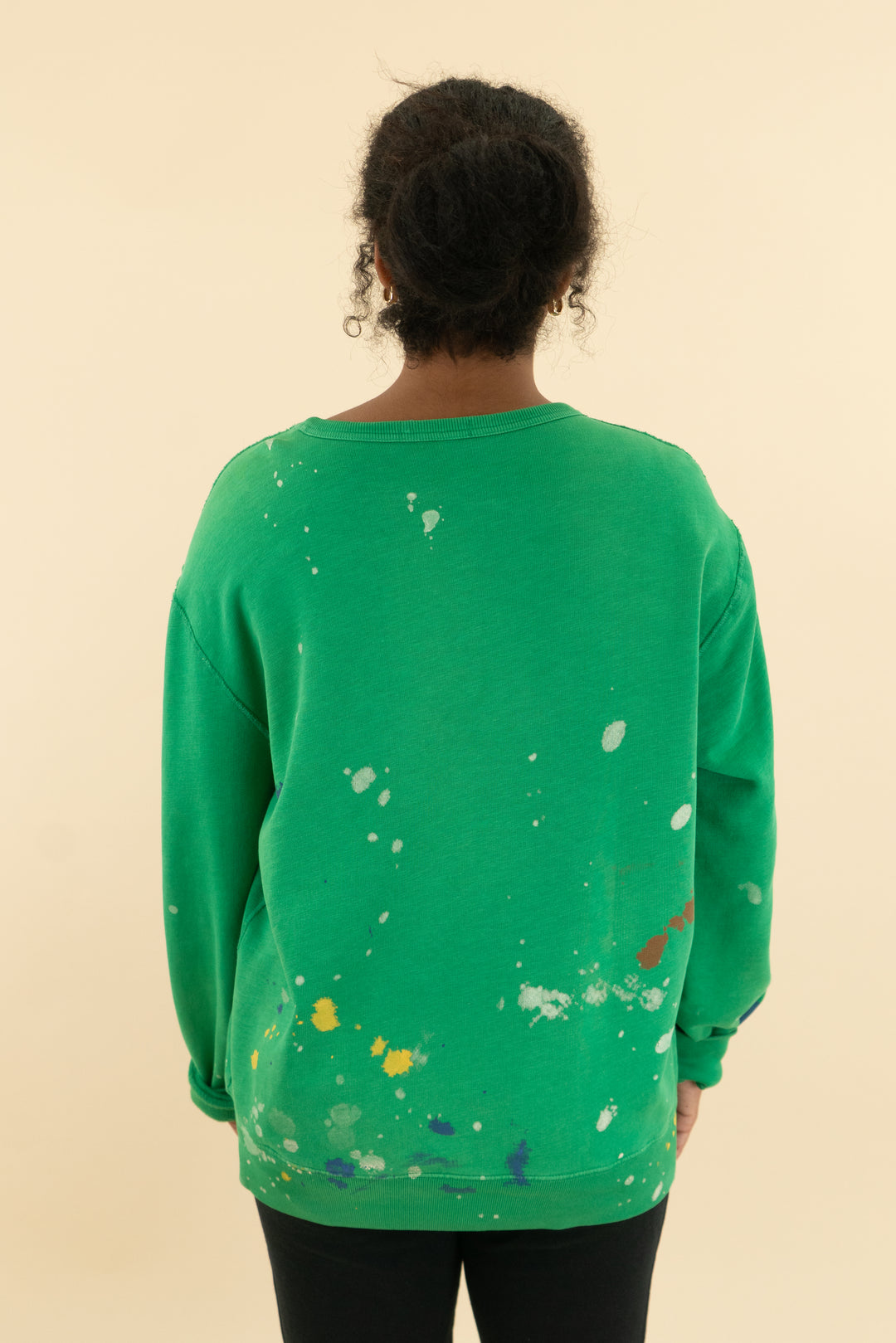 Polo RL vintage green paint splatter sweatshirt (l; retail $250)