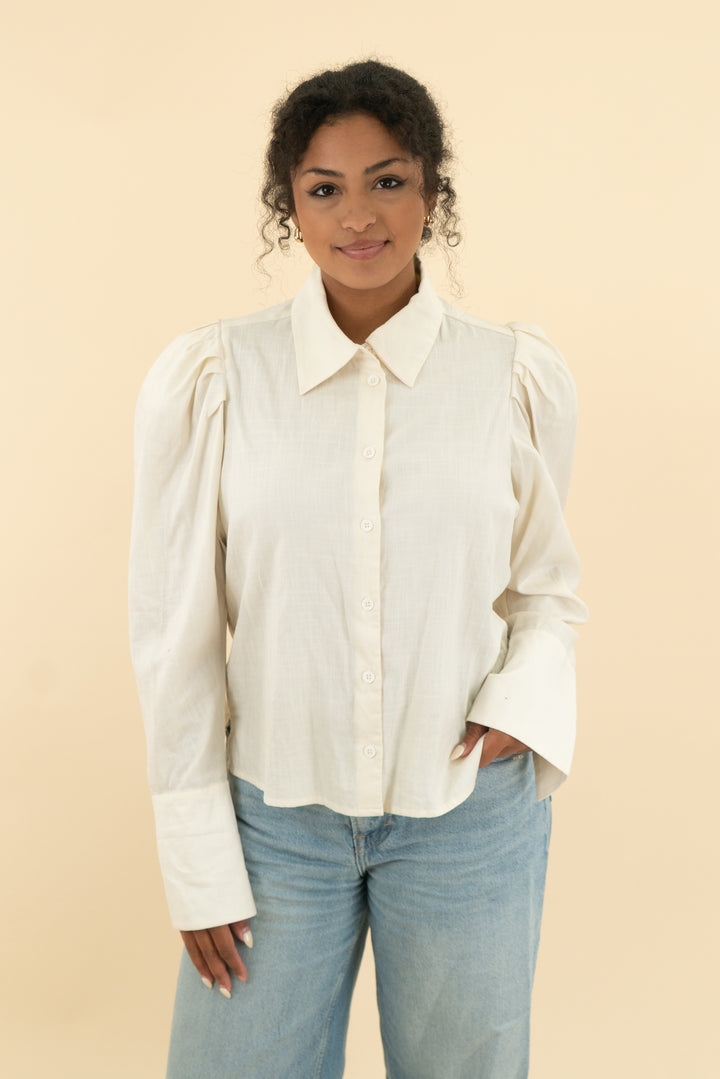 irvine heritage white button down (l)