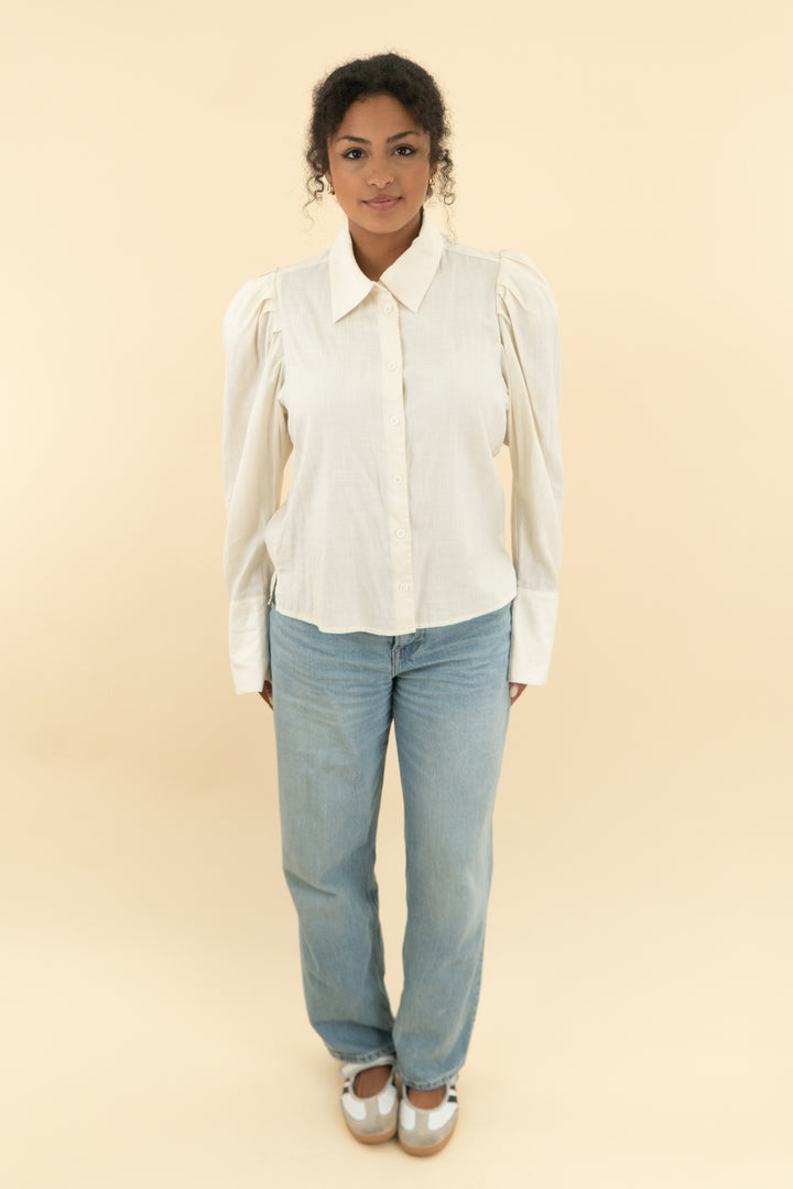 irvine heritage white button down (l)