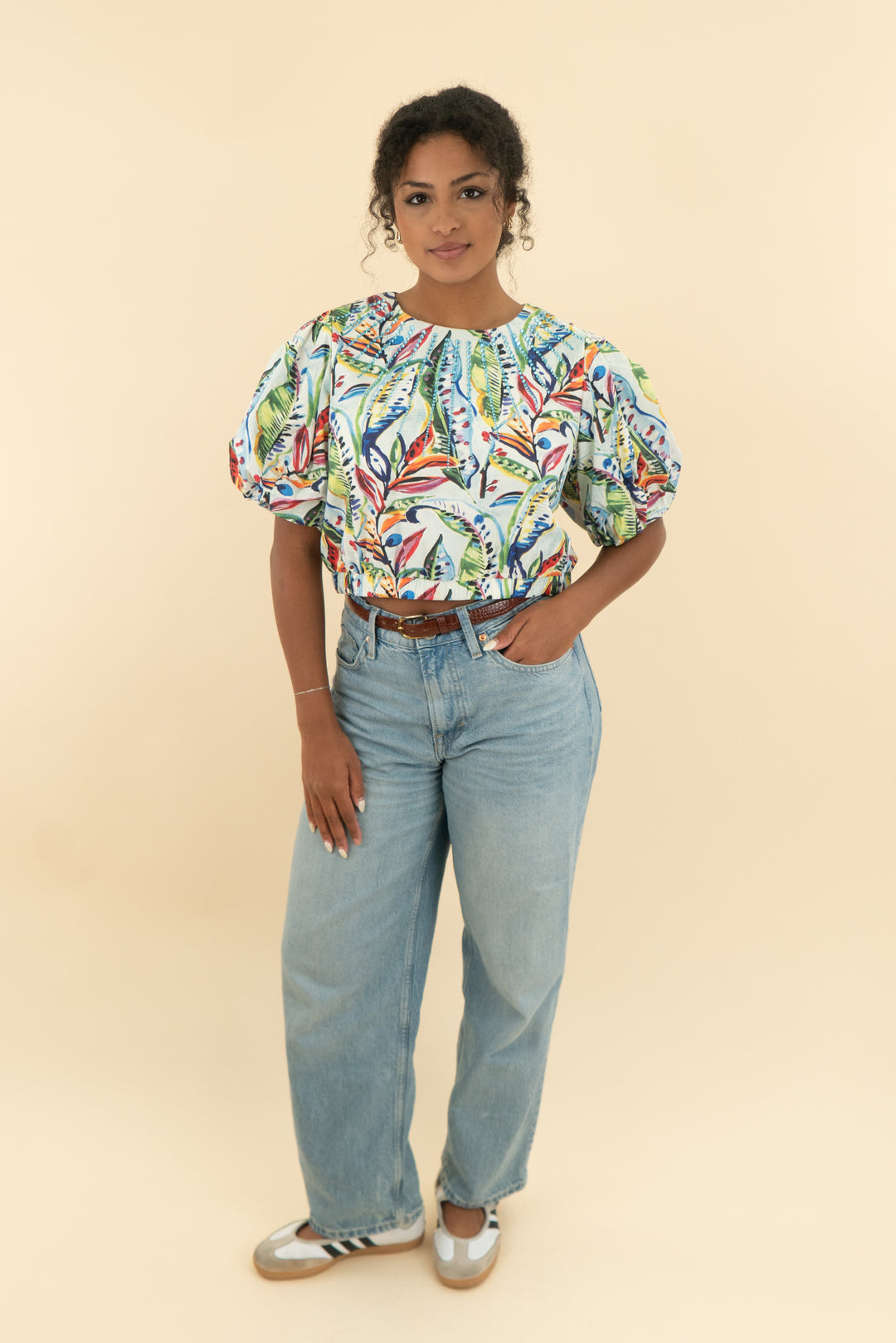queen of sparkles multi tropical rhinestone top nwt (l; retail $156)