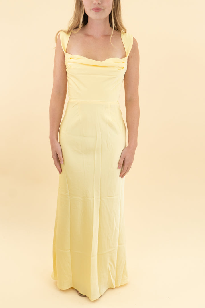 runaway the label lemon maxi dress nwt (xs)