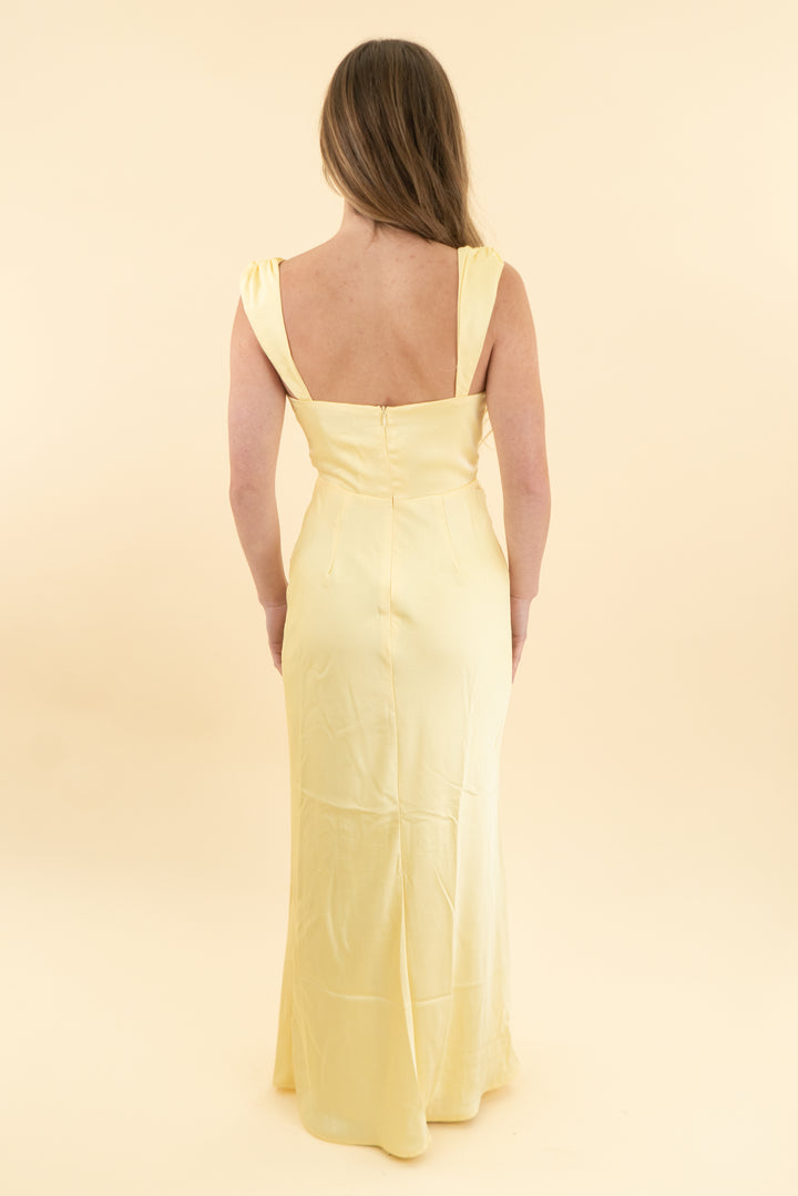 runaway the label lemon maxi dress nwt (xs)