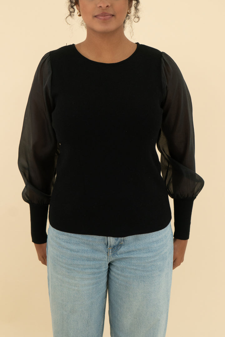 black top with mesh long sleeve (s)