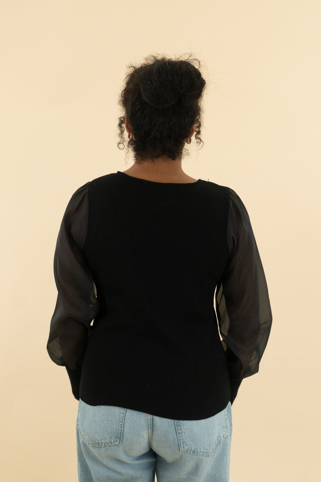 black top with mesh long sleeve (s)