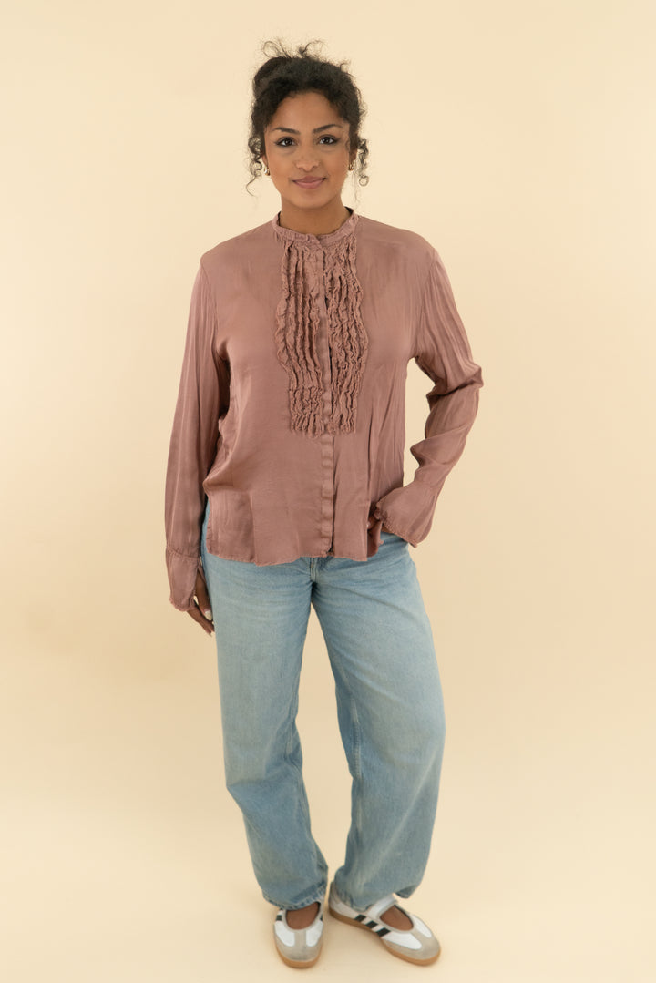 jaga dusty rose button up long sleeve blouse (2)
