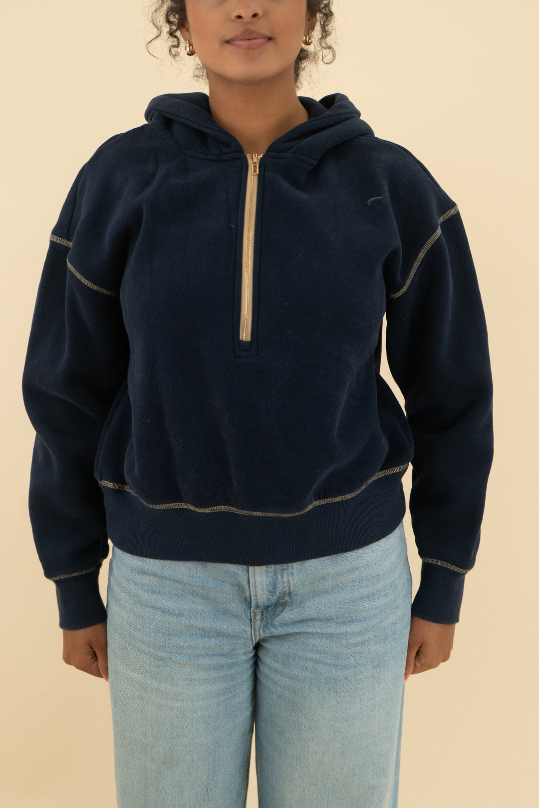 pretty garden navy half zip (m)