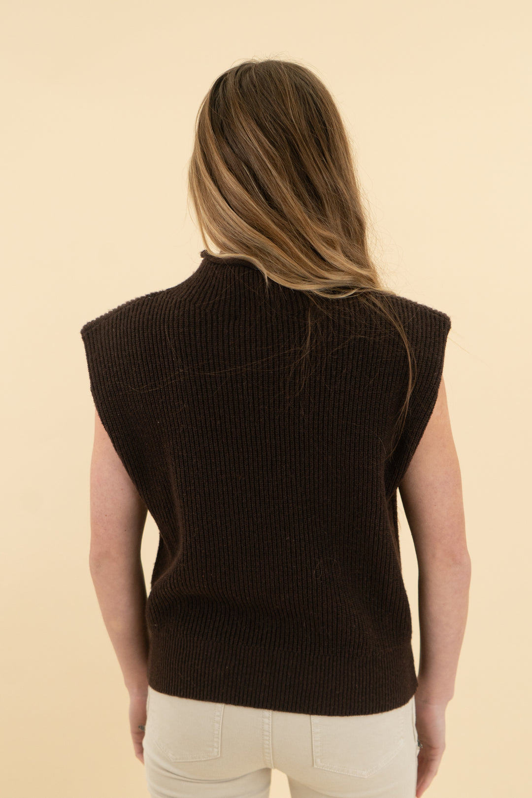 antonio melani brown turtleneck sweater tank (xs; retail $129)