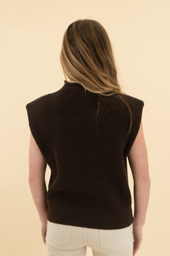 antonio melani brown turtleneck sweater tank (xs; retail $129)