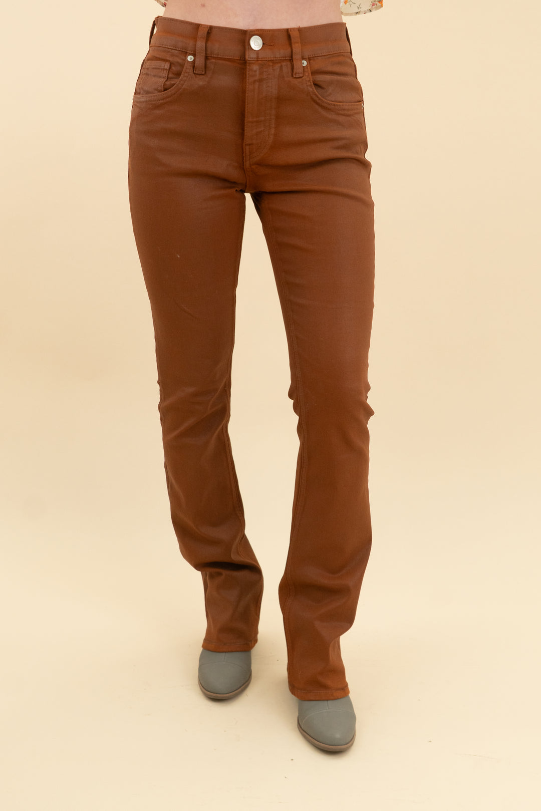 hudson barbara caramel cafe bootcut jeans (25; retail $225)