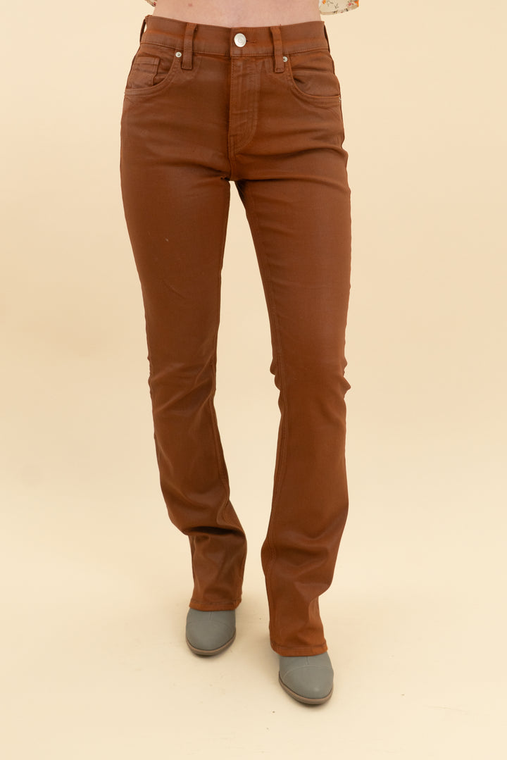 hudson barbara caramel cafe bootcut jeans (25; retail $225)