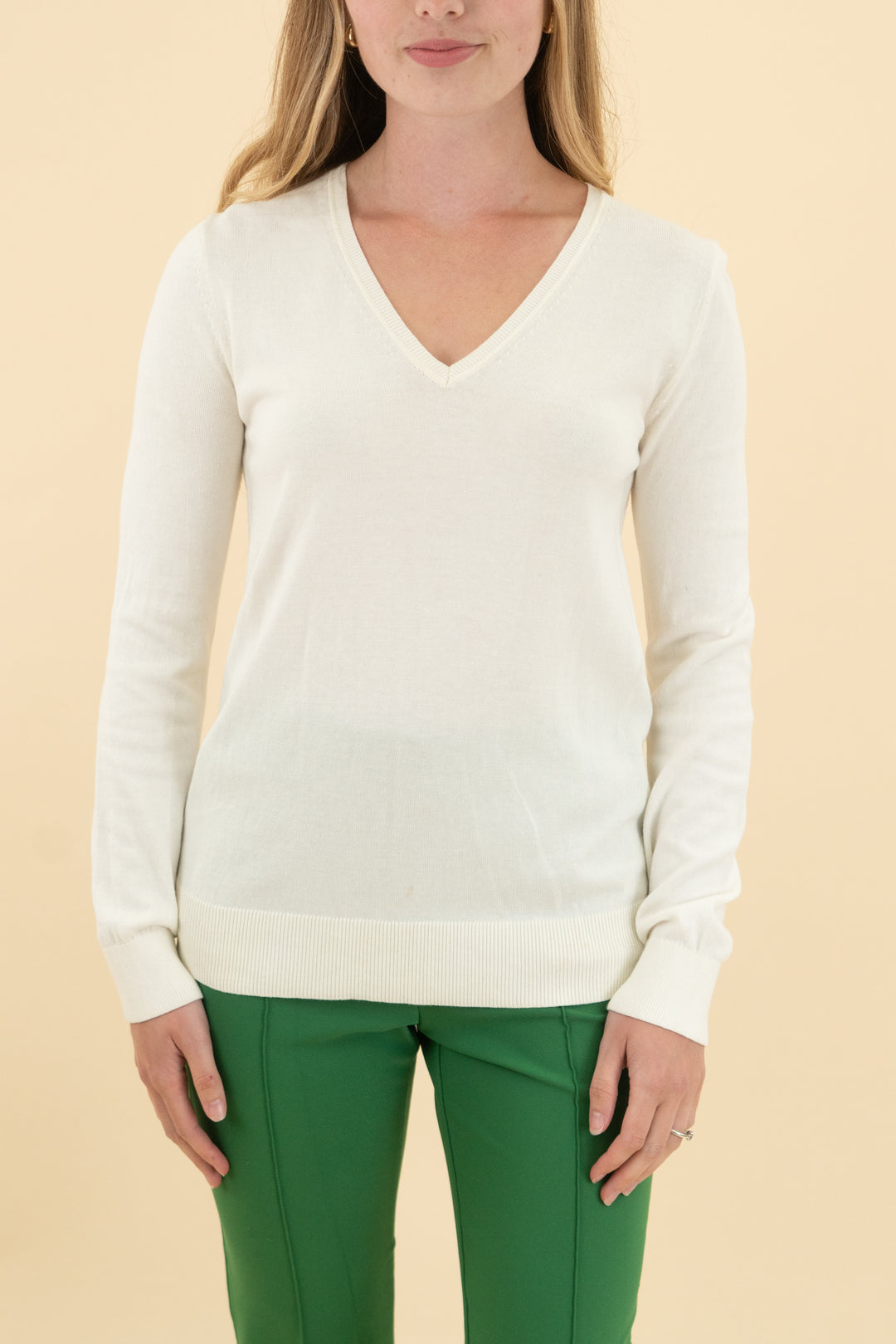 banana republic cream forever sweater (xs)