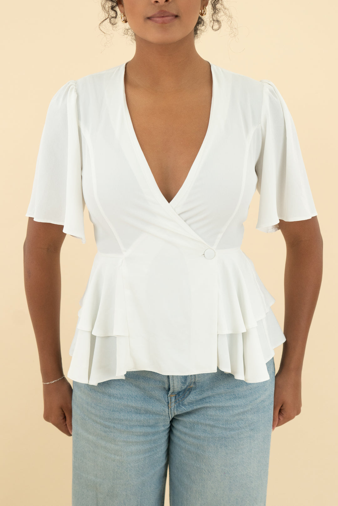 asos white short sleeve blouse (4)