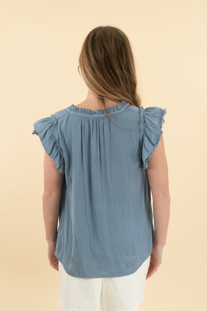 current air light blue blouse (s)