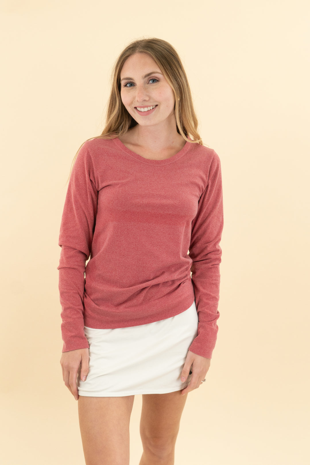 zyia active coral long sleeve top (xs)