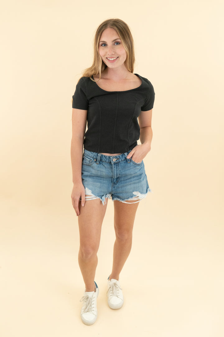 levis black short sleeve top (s)