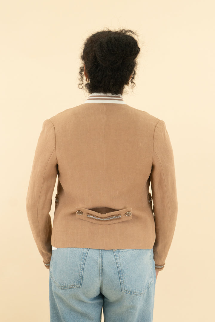 eleventy brown jacket with rhinestone detail (4)