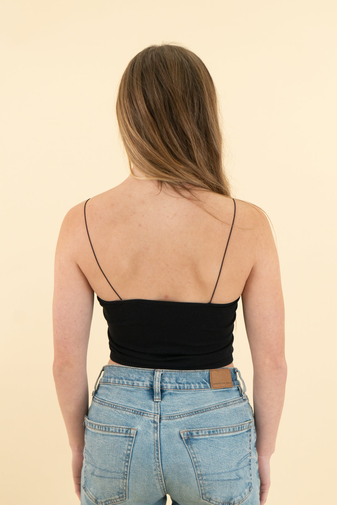 by together black medium cropped cami top (m/l)