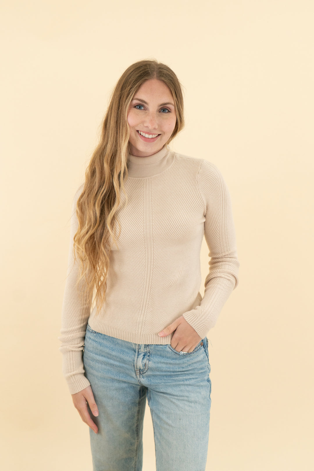 house of harlow tan mockneck sweater nwt (xs)