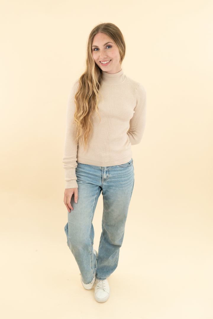 house of harlow tan mockneck sweater nwt (xs)