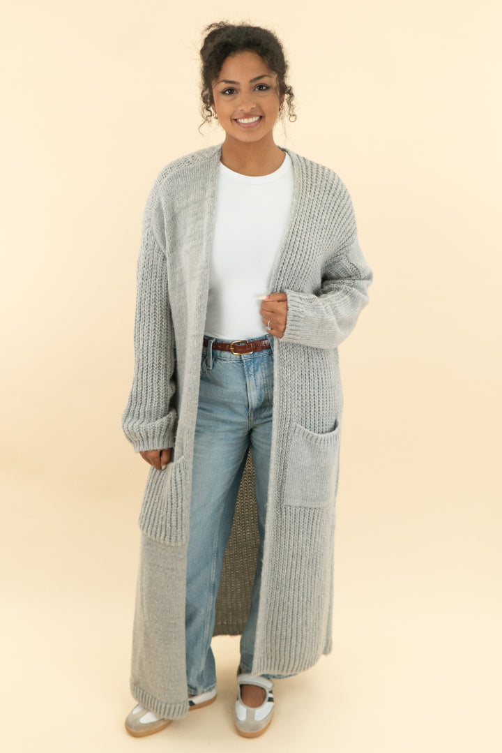topshop heather grey cardigan (s)
