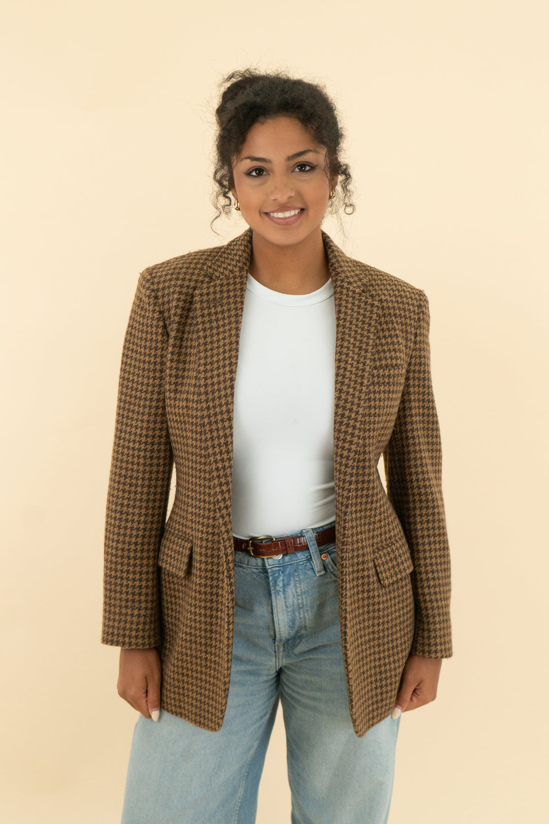 ralph lauren brown houndstooth blazer (4)