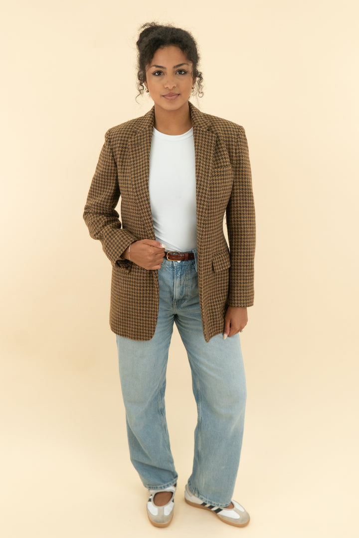 ralph lauren brown houndstooth blazer (4)