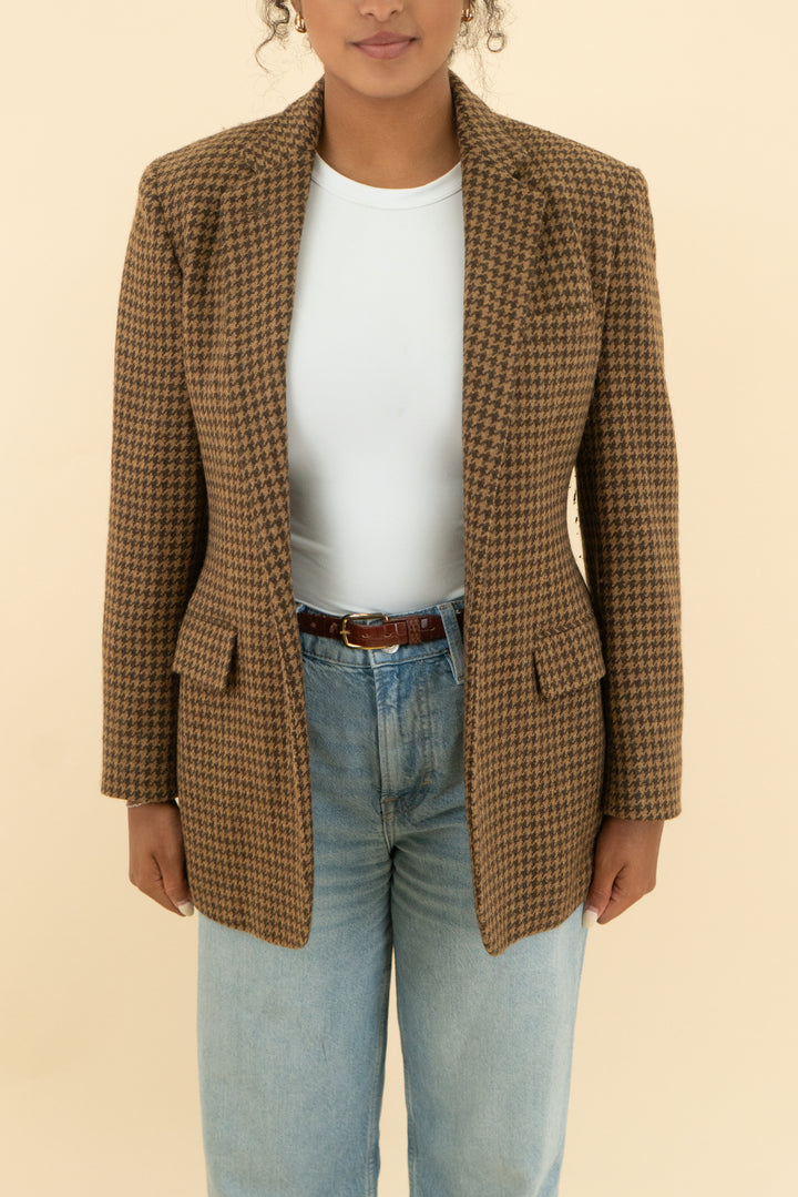 ralph lauren brown houndstooth blazer (4)