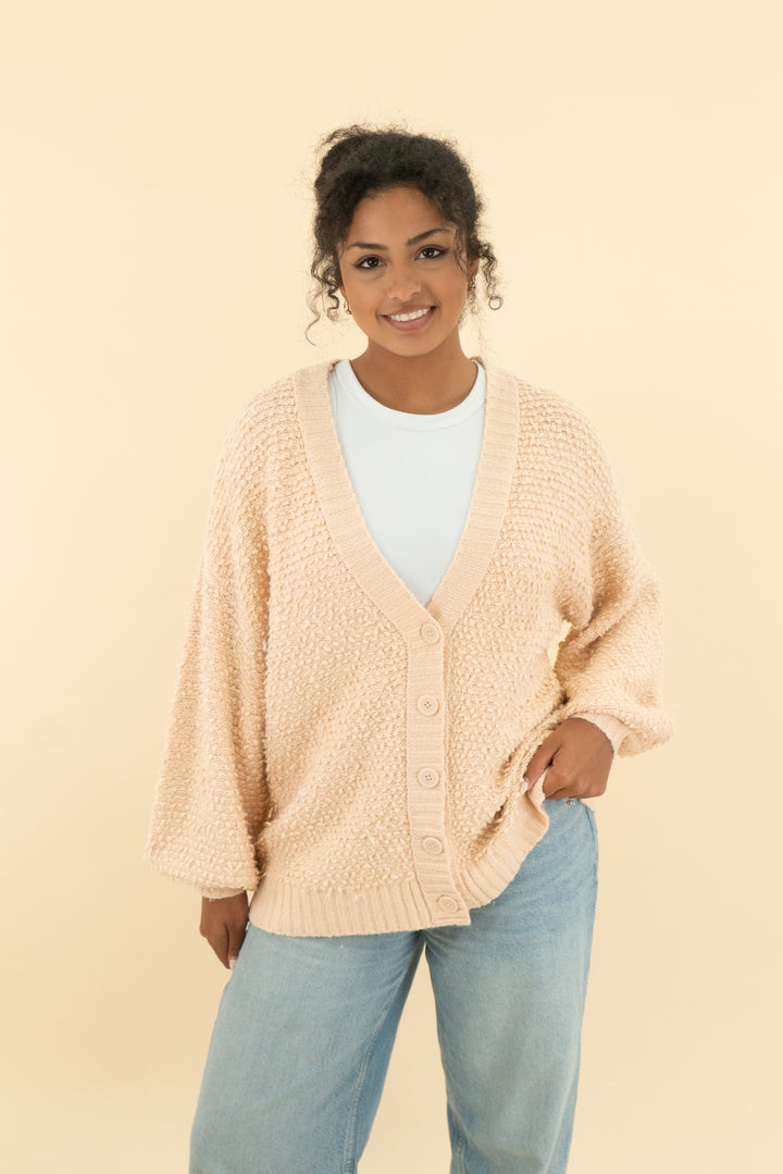 aerie x emily & meritt peach textured knit cardigan nwt (xs; retail $98)
