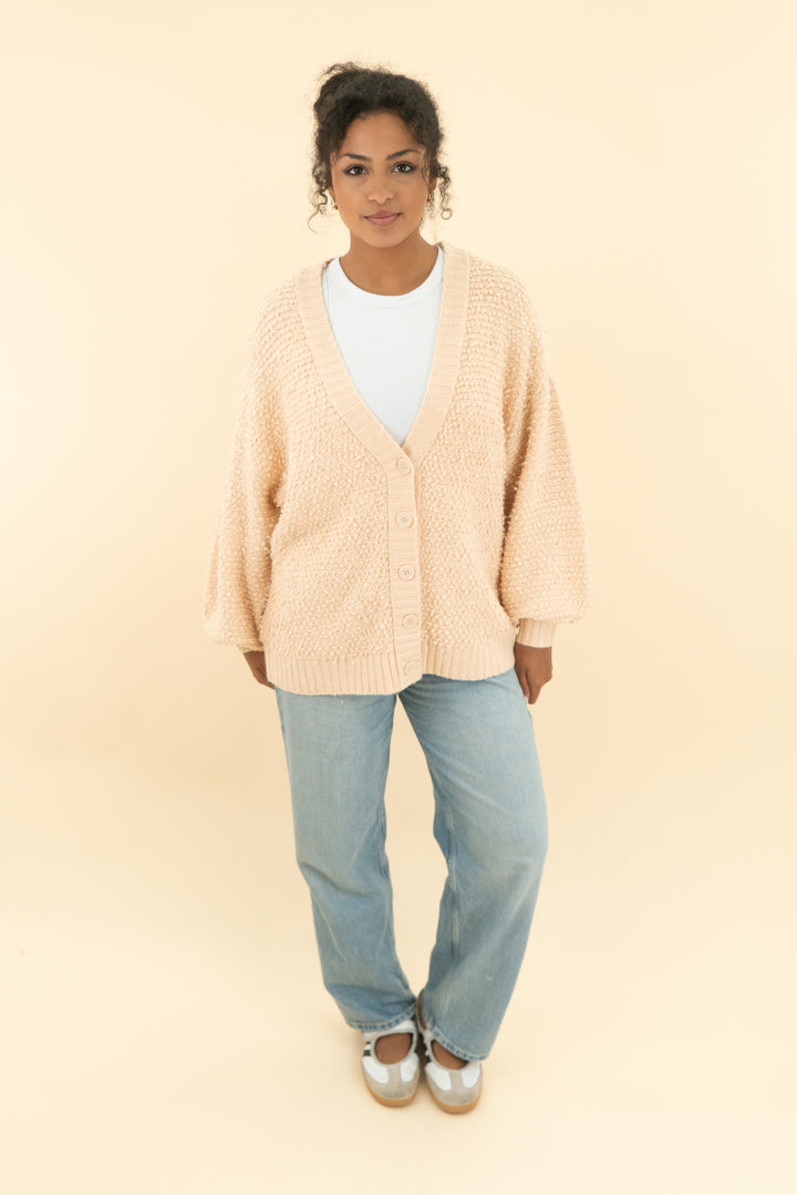 aerie x emily & meritt peach textured knit cardigan nwt (xs; retail $98)