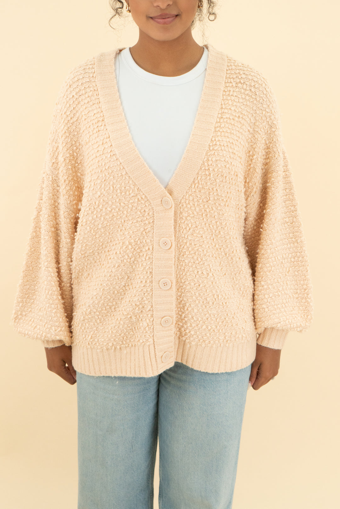 aerie x emily & meritt peach textured knit cardigan nwt (xs; retail $98)