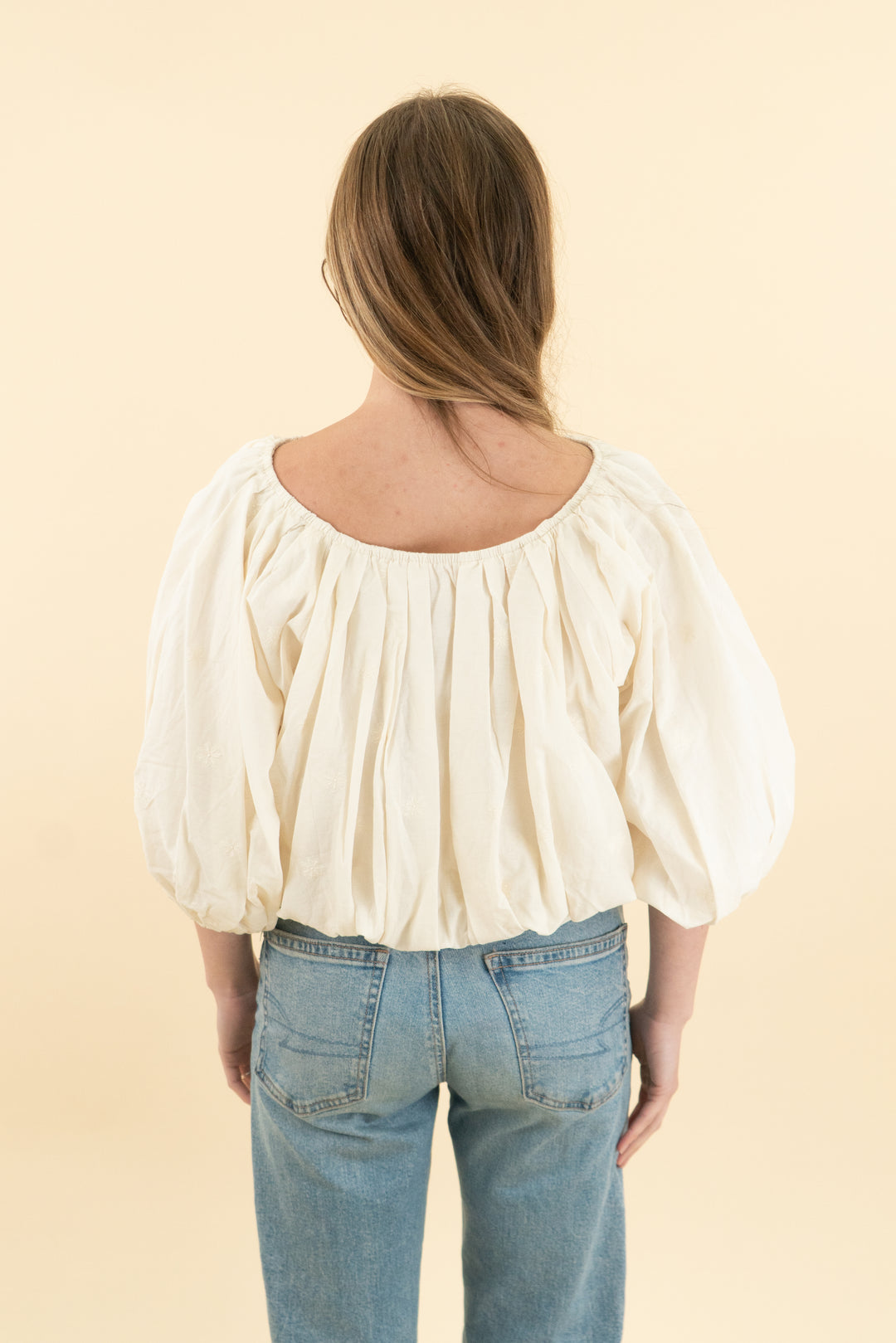 tularosa cream floral long sleeve top nwt (xs)