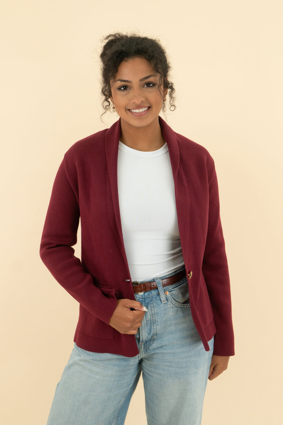 summersalt burgundy cardigan NWT (xs)
